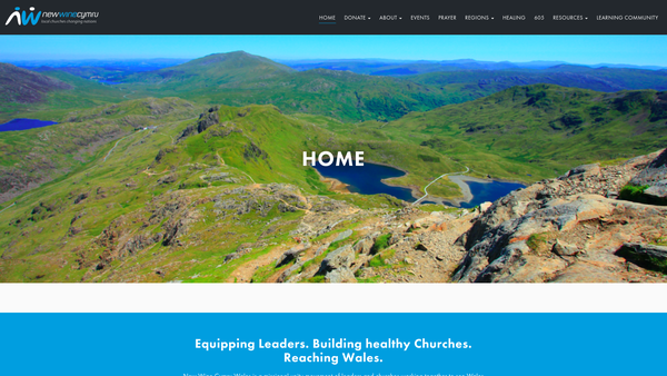 Screenshot of the New Wine Cymru Limited website