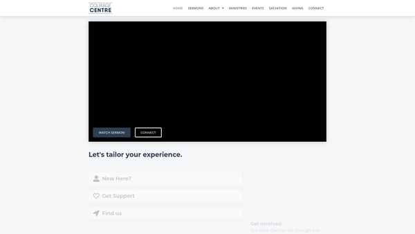 Screenshot of the Redeemed Christian Church Of God ("Rccg") Courage Centre website