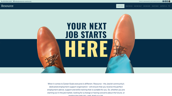 Screenshot of the Employment Resource Centre website