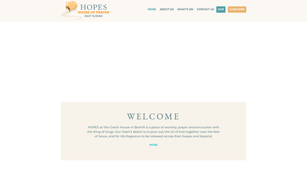 Screenshot of the House Of Prayer East Sussex website