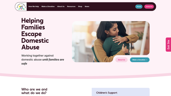 Screenshot of the Wirral Women & Childrens' Aid website