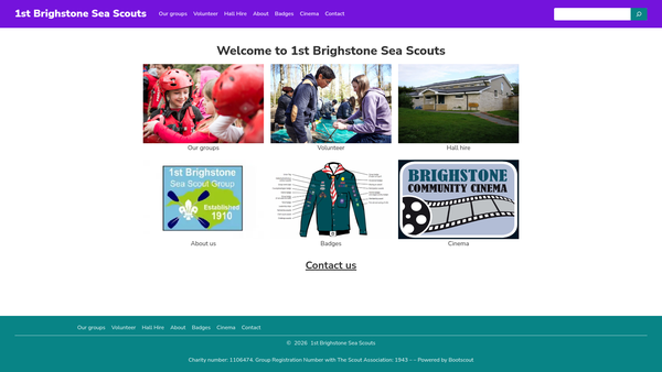 Screenshot of the First Brighstone Sea Scout Group website