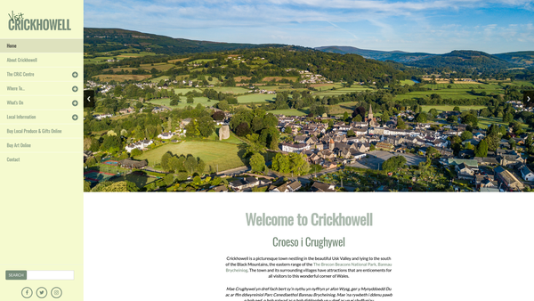 Screenshot of the Crickhowell Resource And Information Centre website
