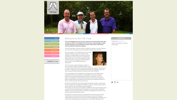 Screenshot of the Yvonne Jean Stewart Charitable Trust website