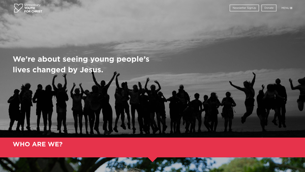 Screenshot of the Shrewsbury Youth For Christ website