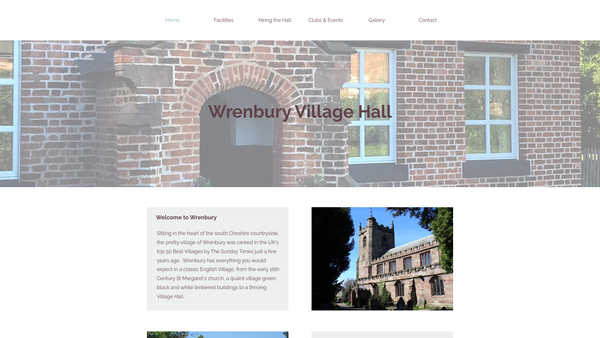 Screenshot of the Wrenbury Village Hall Trust website