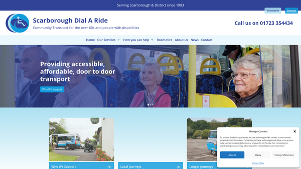 Screenshot of the Dial A Ride (Scarborough & District) website
