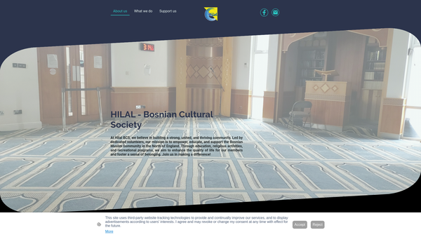 Screenshot of the Hilal - Bosnian Cultural Society website