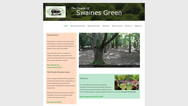 Screenshot of the The Friends Of Swaines Green website