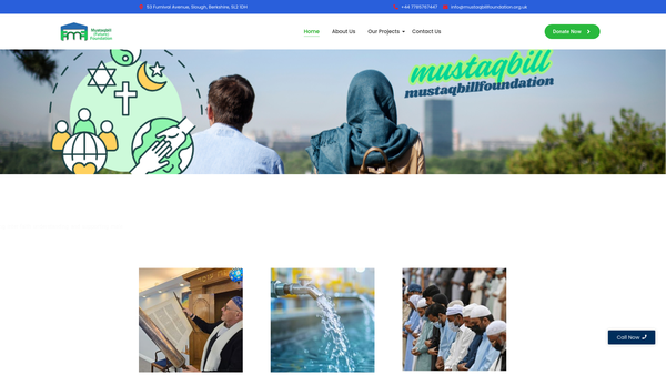 Screenshot of the Mustaqbill Foundation website