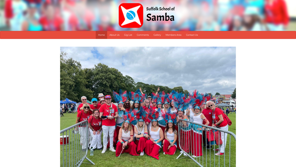 Screenshot of the Suffolk School Of Samba website