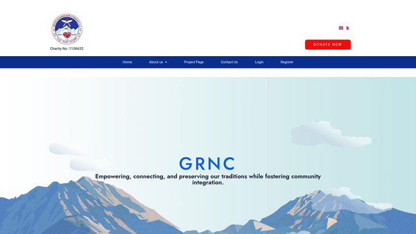 Screenshot of the Greater Rushmoor Nepali Community website