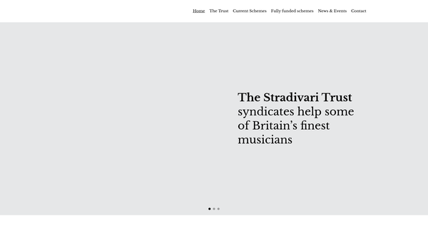 Screenshot of the The Stradivari Trust website