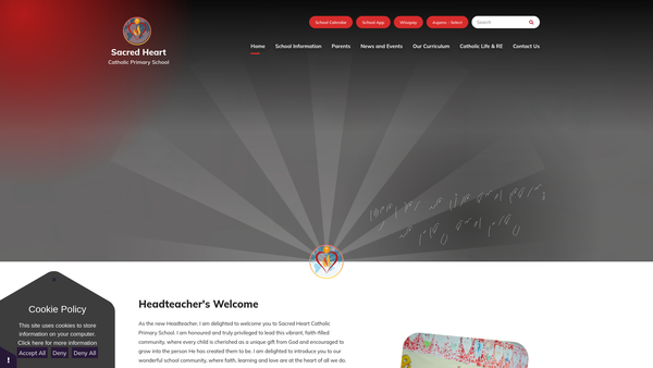 Screenshot of the Friends Of Sacred Heart website