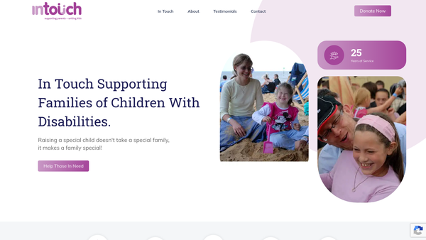 Screenshot of the In Touch/kids United website