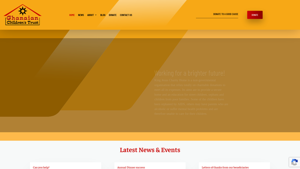 Screenshot of the The Ghanaian Children's Trust website