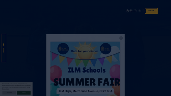 Screenshot of the Ilm Schools website