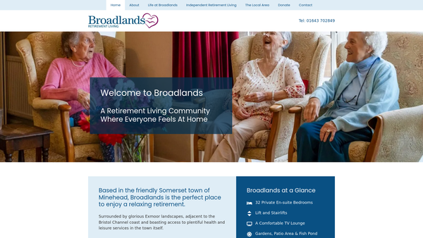 Screenshot of the Broadlands Homes Limited website