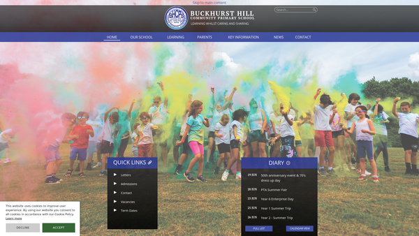 Screenshot of the Buckhurst Hill Community Primary School PTA website