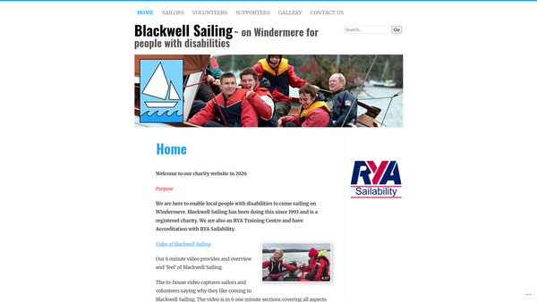 Screenshot of the Blackwell Sailing website