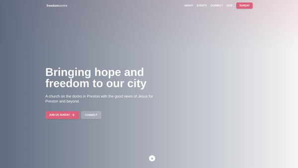 Screenshot of the Freedom Centre website