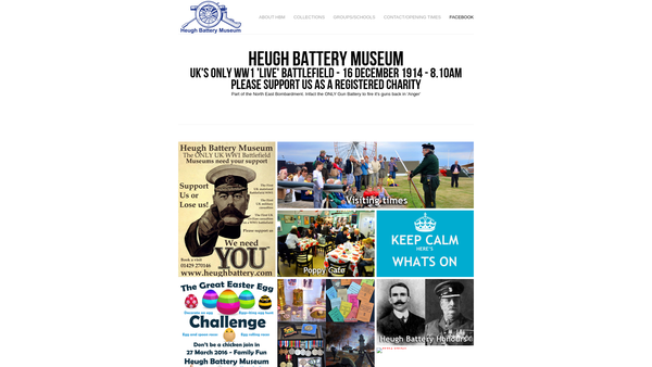 Screenshot of the Heugh Gun Battery Trust Limited website