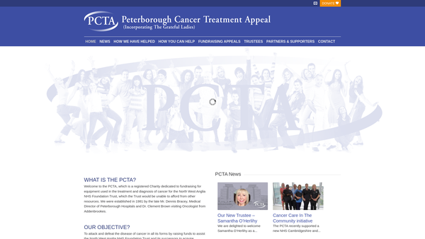 Screenshot of the The Peterborough Cancer Treatment Appeal website