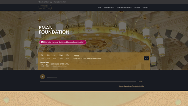 Screenshot of the Eman Foundation Ltd website