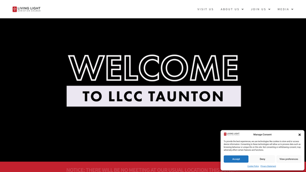Screenshot of the Living Light Christian Church Taunton website