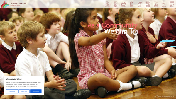 Screenshot of the Holcombe Brook Primary School Fund website
