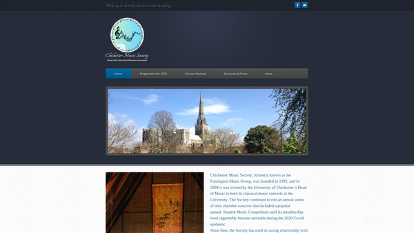 Screenshot of the Chichester Music Society website