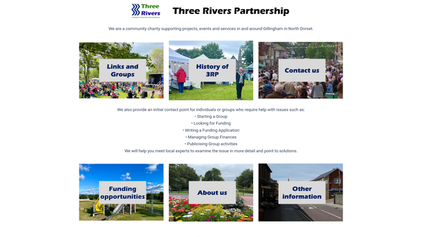 Screenshot of the The Three Rivers Partnership, Dorset website