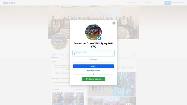 Screenshot of the Clwb Ffermwyr Ifanc Llysyfran Young Farmers' Club website