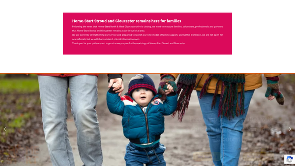 Screenshot of the Home-Start Stroud And Gloucester website