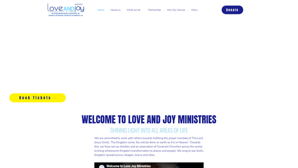 Screenshot of the Love And Joy Ministries Ltd website