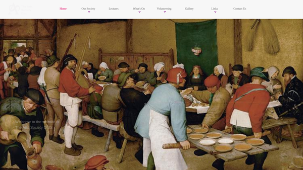 Screenshot of the The Arts Society Diss website