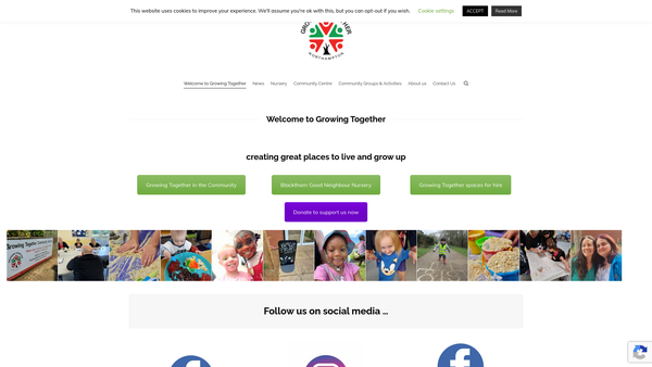 Screenshot of the Growing Together Northampton website