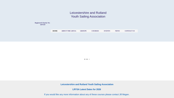 Screenshot of the Leicestershire & Rutland Youth Sailing Association website