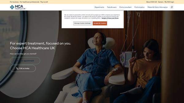 Screenshot of the The Hca International Foundation website