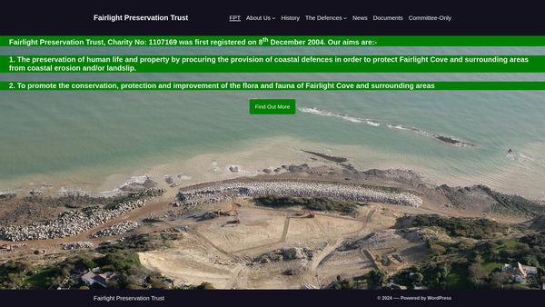 Screenshot of the Fairlight Preservation Trust website