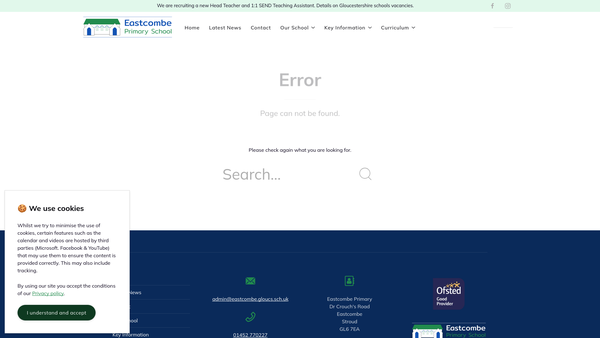 Screenshot of the Eastcombe School Association website