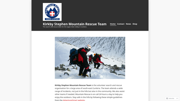 Screenshot of the Kirkby Stephen Mountain Rescue website