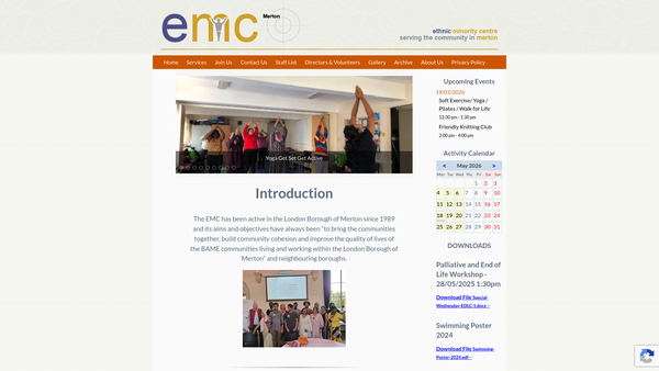 Screenshot of the Ethnic Minority Centre Limited website