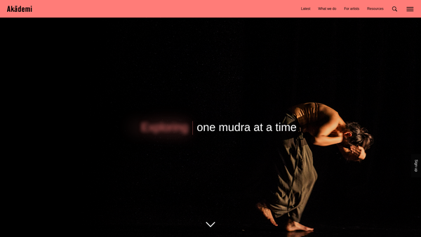 Screenshot of the Akademi South Asian Dance UK website