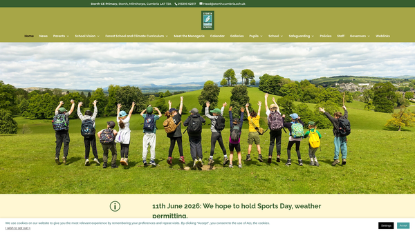 Screenshot of the Storth C.E. School PTA website