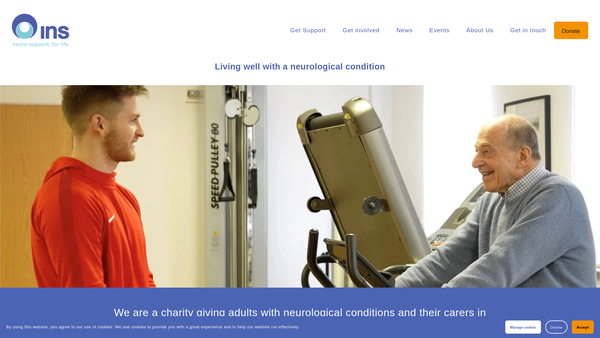 Screenshot of the Integrated Neurological Services website