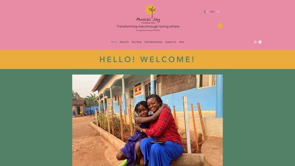 Screenshot of the Musizi Joy Foundation website