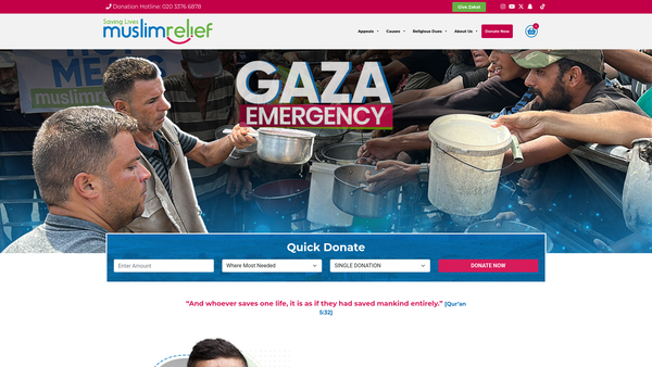 Screenshot of the Muslim Relief website