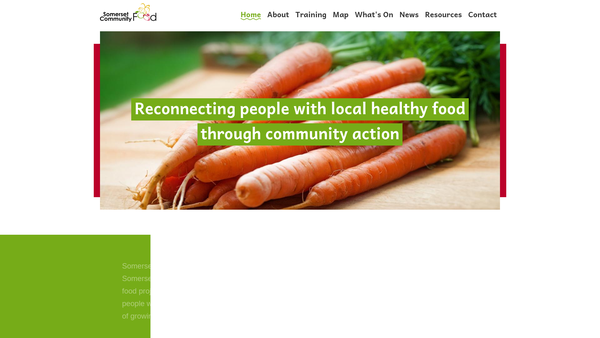 Screenshot of the Sustainable Food Somerset Ltd website