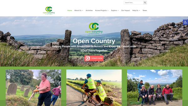 Screenshot of the Open Country website